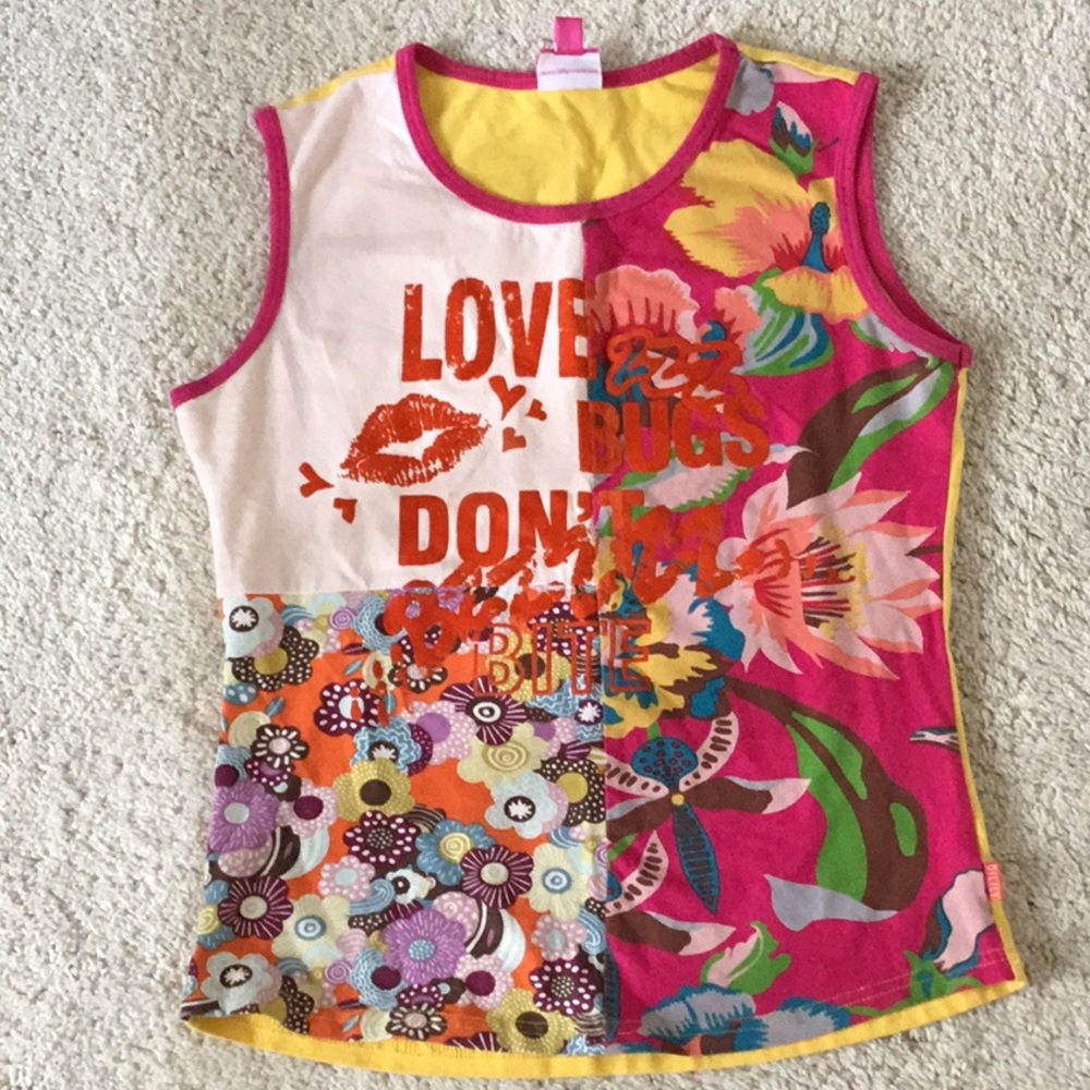 Oilily Women Love Bug Sleeveless Top S. Tank Top
